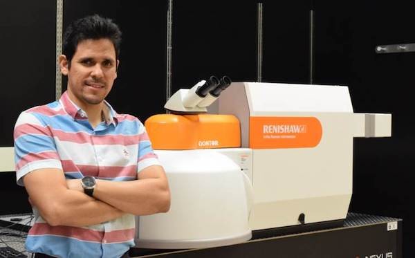 Prof. Carlos A. Carrero with his Renishaw inVia™ Qontor® confocal Raman microscope